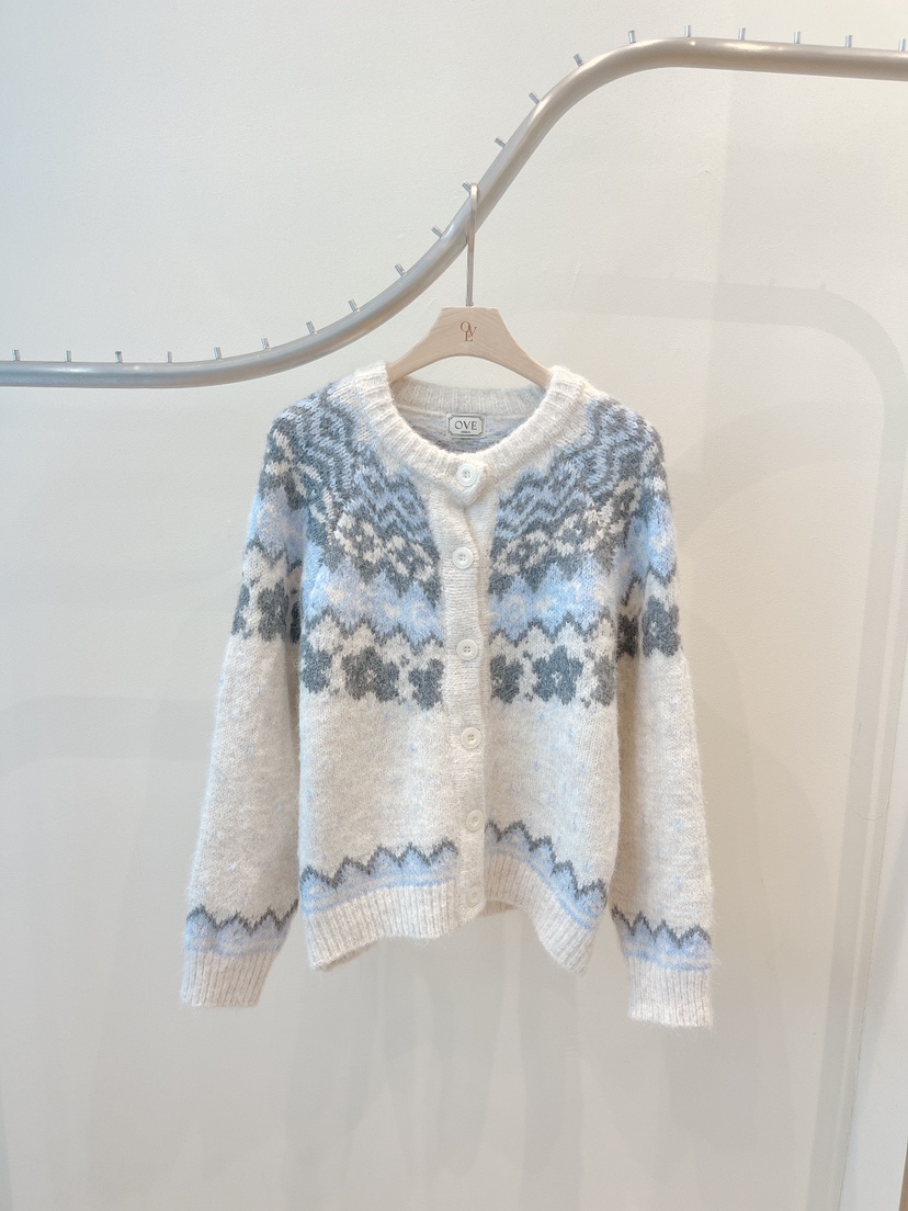 OVE韓國代購㊣女裝新款25秋冬真品推薦人氣時尚針織衫開襟衫OVE針織衫圖色2