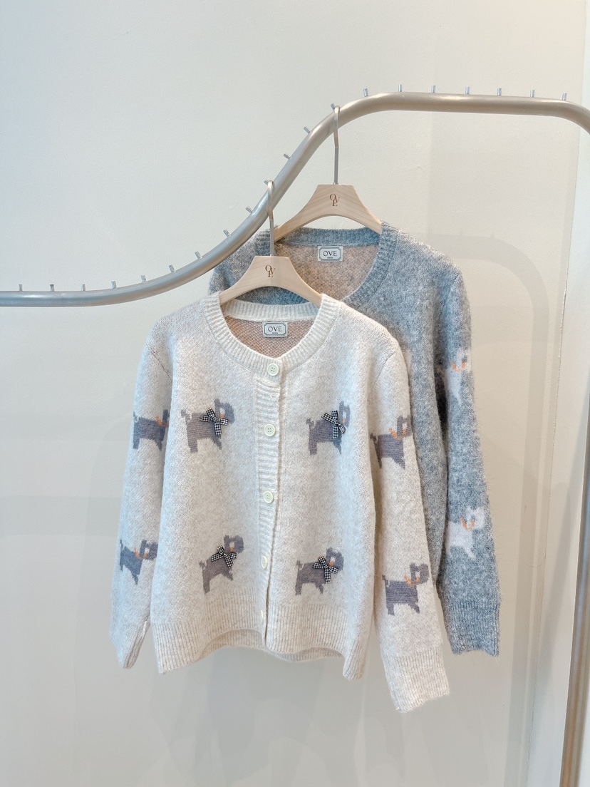 OVE東大門㊣直郵女士新款推薦真品25秋冬休閑職業針織衫開衫OVE針織衫