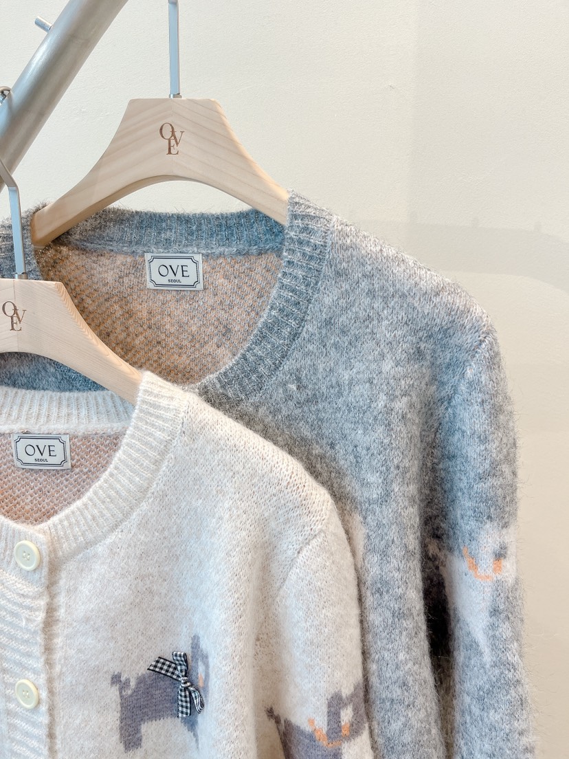 OVE東大門㊣直郵女士新款推薦真品25秋冬休閑職業針織衫開衫OVE針織衫