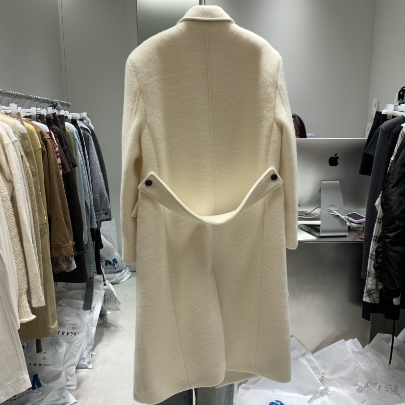 NUESE東大門㊣直郵女士新款時尚25秋冬職業中長款大衣羊駝毛NUESE中長款大衣