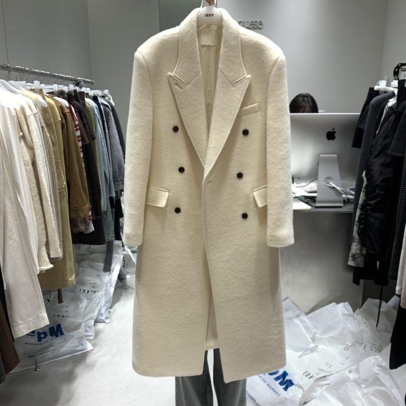 NUESE東大門㊣直郵女士新款時尚25秋冬職業中長款大衣羊駝毛NUESE中長款大衣