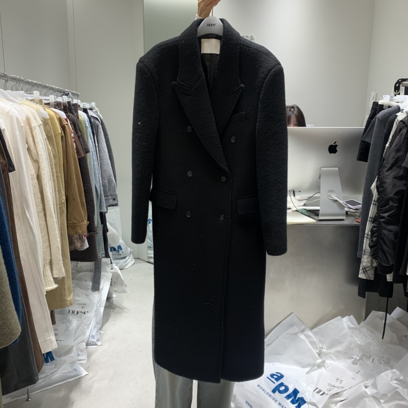 NUESE東大門㊣直郵女士新款時尚25秋冬職業中長款大衣羊駝毛NUESE中長款大衣圖色2