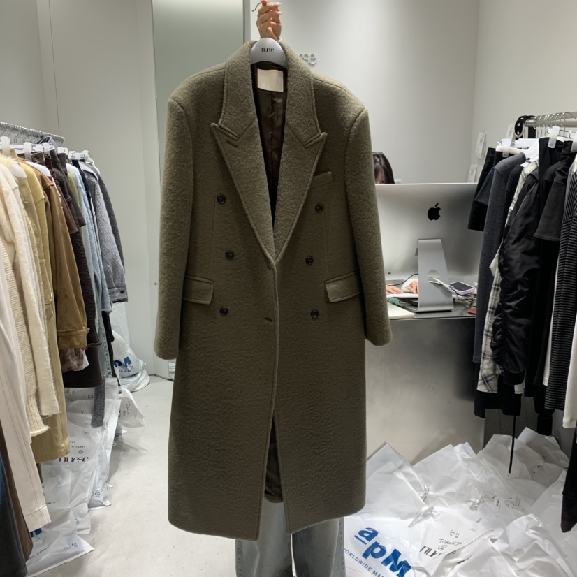 NUESE東大門㊣直郵女士新款時尚25秋冬職業中長款大衣羊駝毛NUESE中長款大衣圖色3