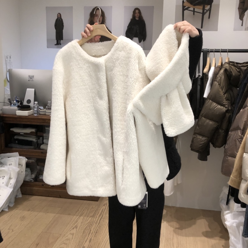 OURIN韓國直郵㊣女士新品休閑人氣時尚推薦真品熱賣套裝羊毛皮OURIN套裝