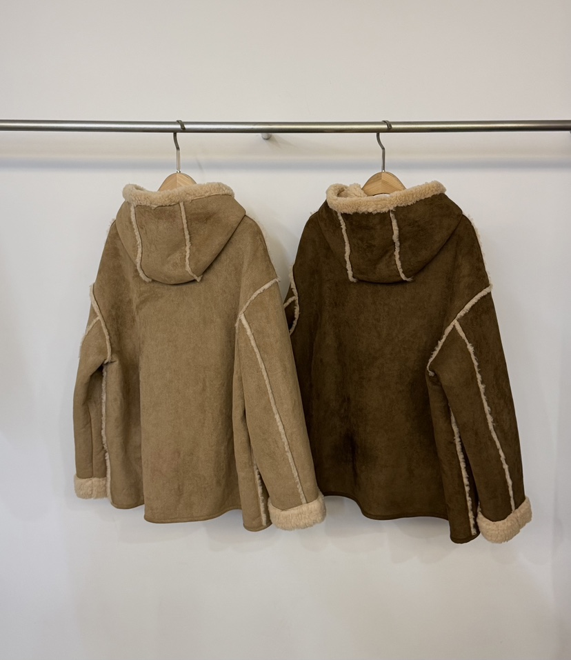 TWENTY FOUR SEVEN24-7韓國代購㊣女裝新款時尚夾克羊毛兜帽TEWNTY FOUR SEVEN24-7夾克