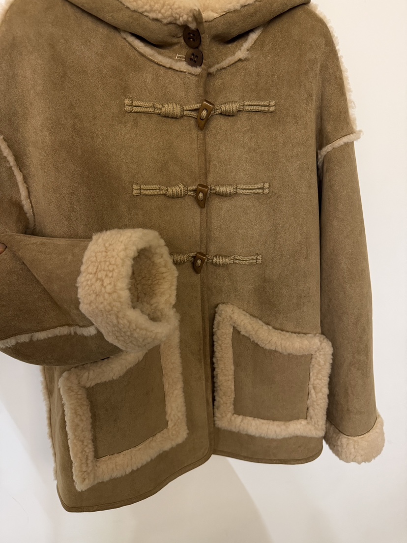 TWENTY FOUR SEVEN24-7韓國代購㊣女裝新款時尚夾克羊毛兜帽TEWNTY FOUR SEVEN24-7夾克