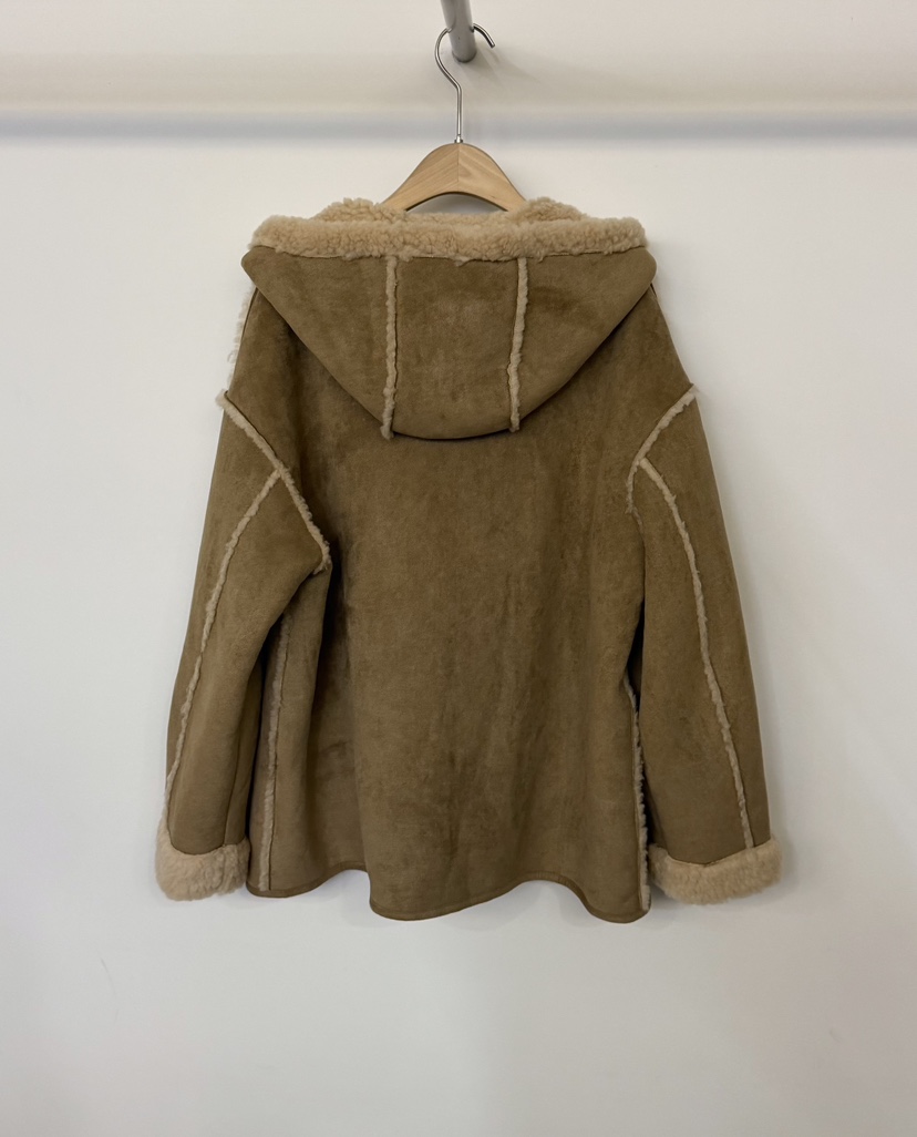 TWENTY FOUR SEVEN24-7韓國代購㊣女裝新款時尚夾克羊毛兜帽TEWNTY FOUR SEVEN24-7夾克