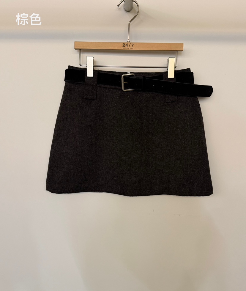 TWENTY FOUR SEVEN24-7東大門㊣代購女士新品熱賣短裙含腰帶TEWNTY FOUR SEVEN24-7短裙圖色3