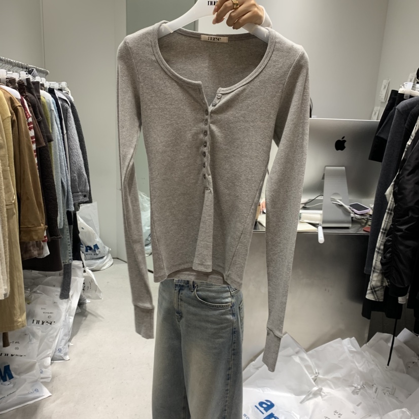 NUESE韓國代購㊣女士新品職業25秋冬人氣休閑推薦熱賣長袖T恤NUESE長袖T恤圖色3