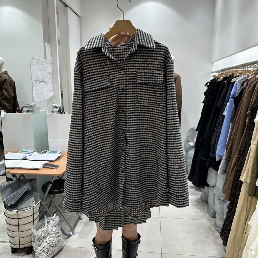 XPARTY東大門㊣直郵女裝新款休閑時尚25秋冬推薦襯衫蕾絲衫XPARTY襯衫/蕾絲衫圖色2