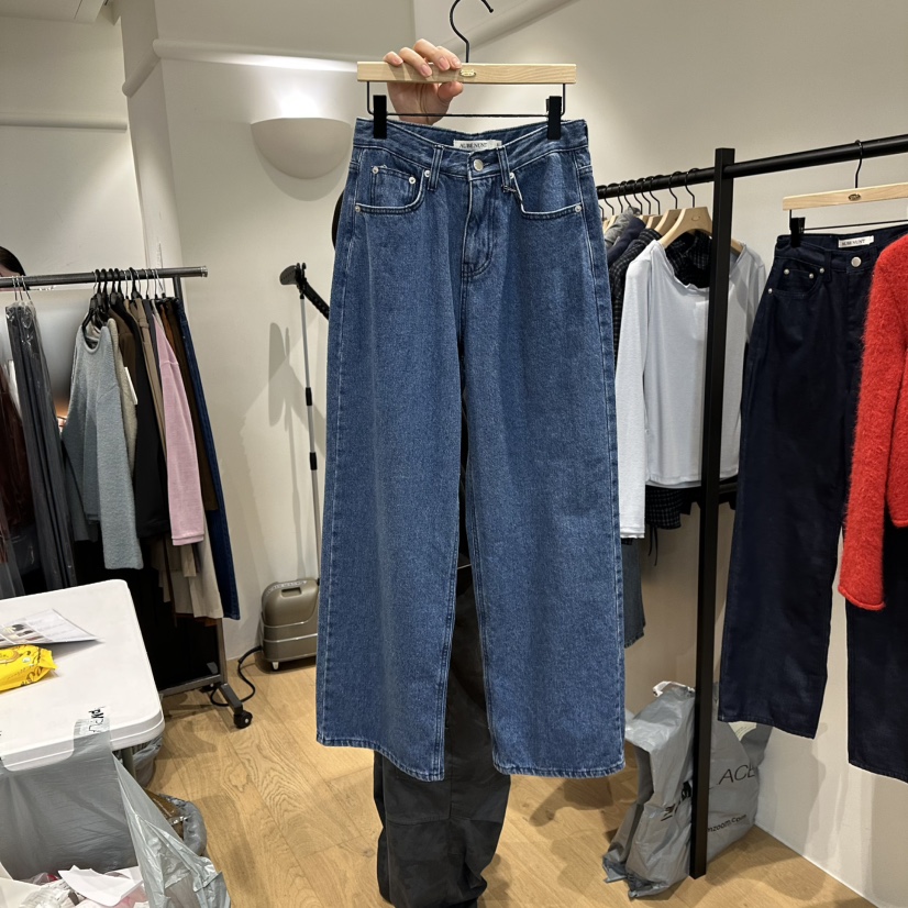 aube nunt東大門㊣直郵女裝新款推薦職業25秋冬真品牛仔褲aube nunt牛仔褲