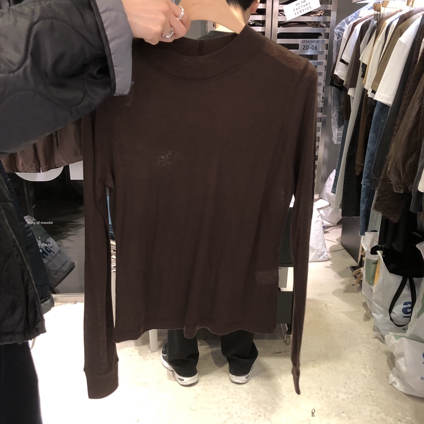 BANY ANCO東大門㊣代購女裝新品休閑熱賣25秋冬長袖T恤羊絨高領BANY ANCO長袖T恤圖色3