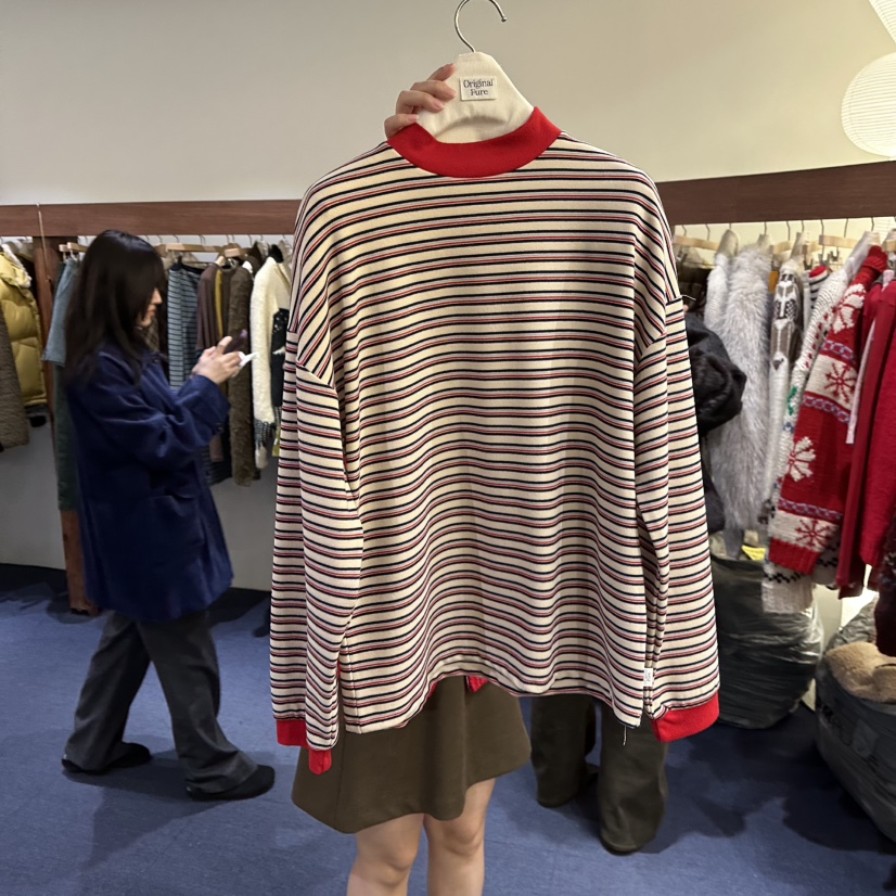 FURE東大門㊣代購女裝新款人氣真品推薦休閑25秋冬熱賣長袖T恤FURE長袖T恤