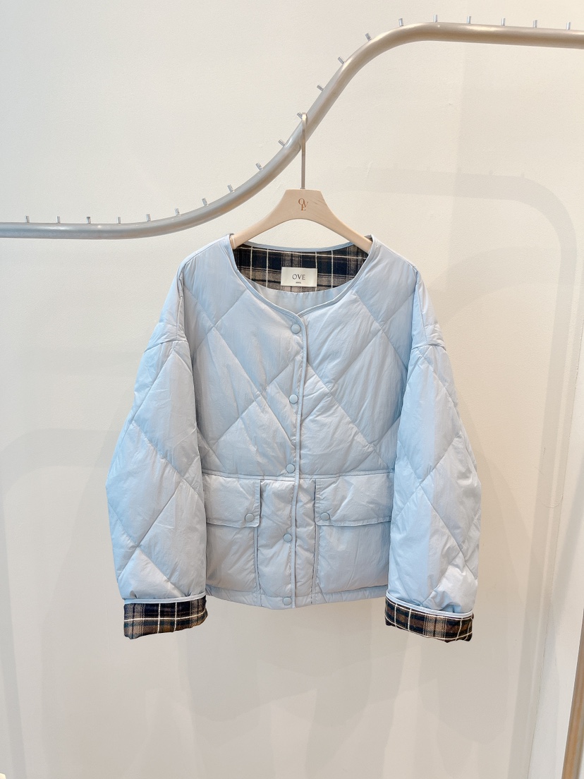 OVE東大門㊣直郵女裝新品真品推薦人氣時尚熱賣職業短款棉服OVE短款棉服圖色3