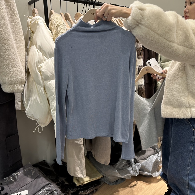 ORE-P東大門㊣直郵女裝新款休閑25秋冬時尚熱賣推薦長袖T恤ORE長袖T恤圖色2