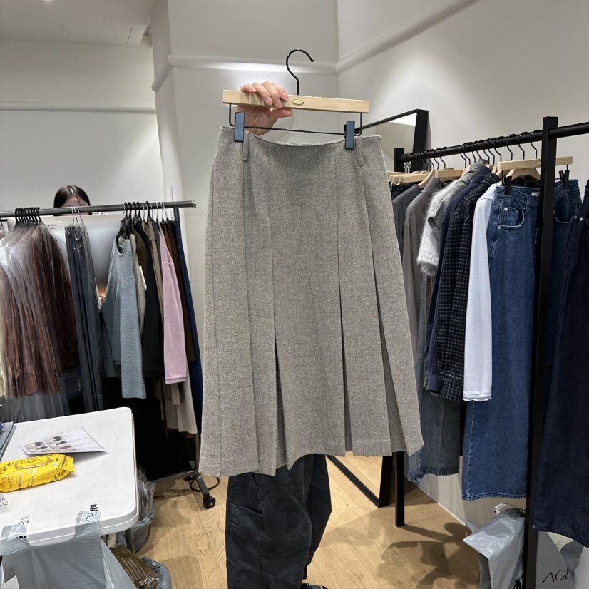 aube nunt東大門㊣實拍女裝新品職業熱賣25秋冬人氣真品長裙aube nunt長裙