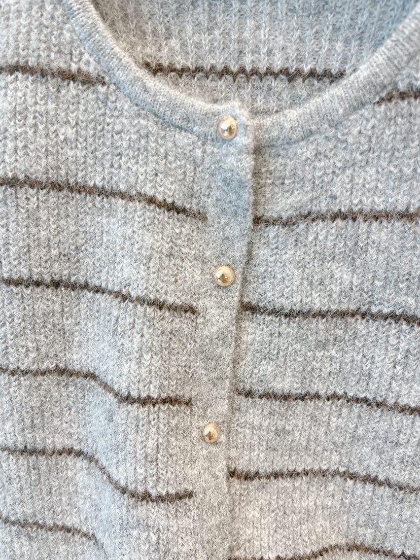 OVE東大門㊣直郵女裝新品職業時尚休閑熱賣25秋冬針織衫條紋OVE針織衫