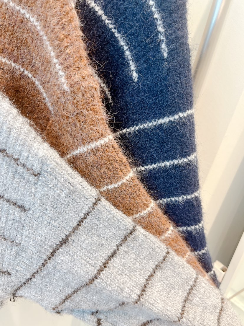 OVE東大門㊣直郵女裝新品職業時尚休閑熱賣25秋冬針織衫條紋OVE針織衫