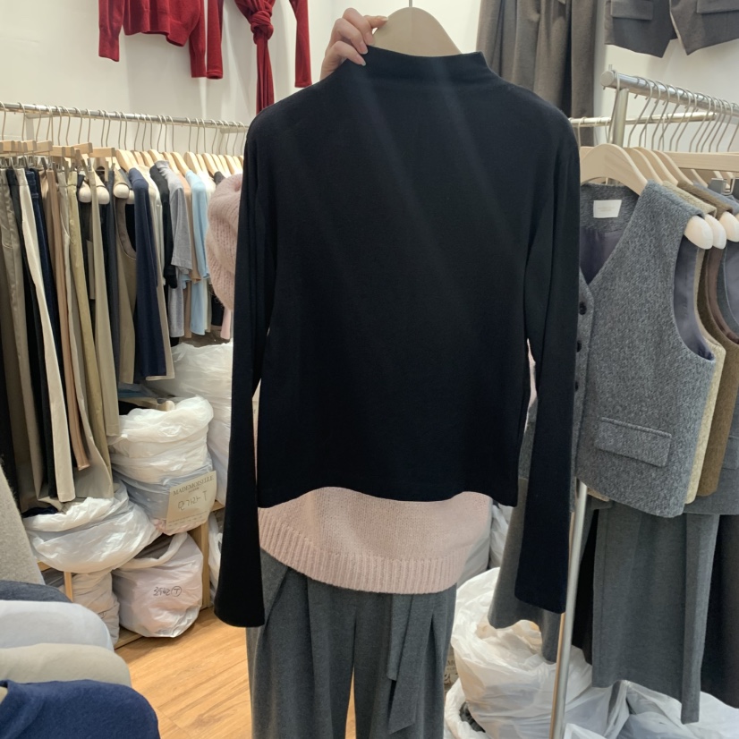 MADEMOISELL韓國直郵㊣女裝新品休閑人氣25秋冬長袖T恤高領MADEMOISELL長袖T恤圖色3