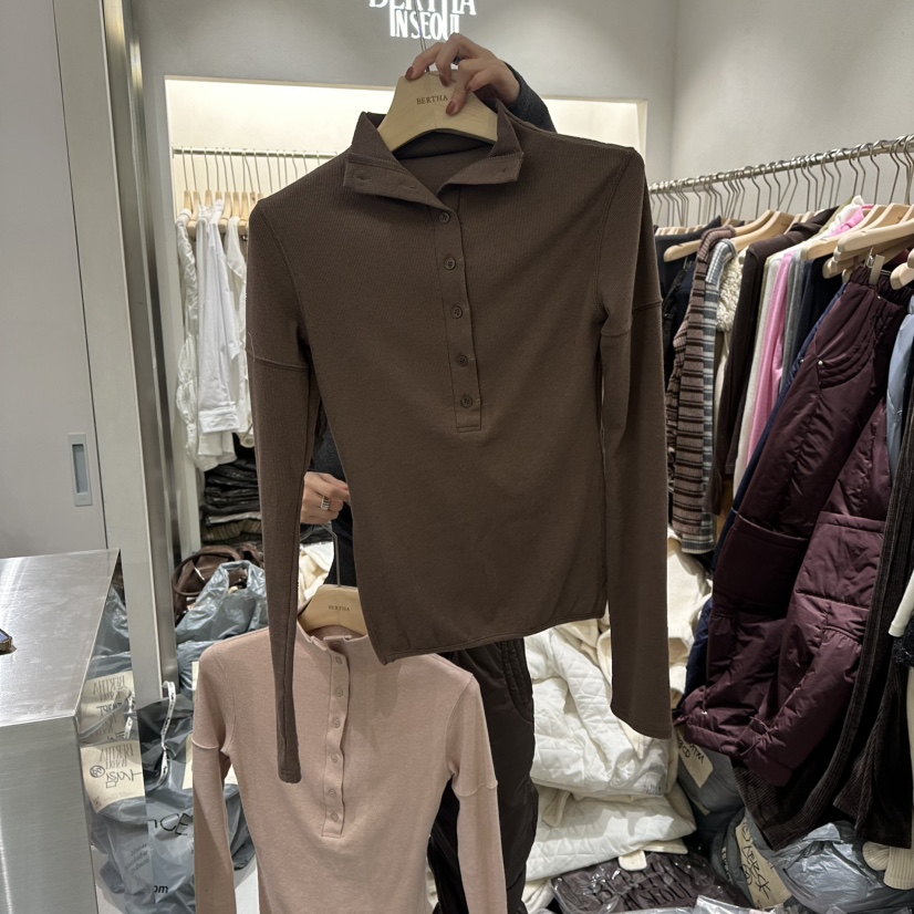 BERTHA韓國代購㊣女士新品真品休閑職業熱賣人氣針織衫紐扣BERTHA針織衫圖色3