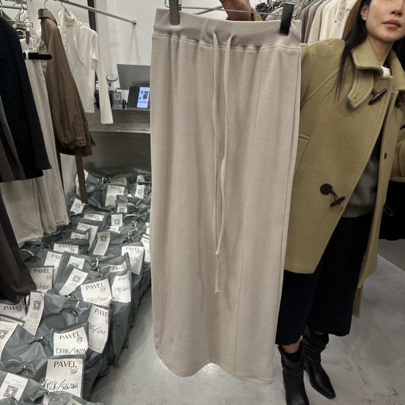 PAVEL東大門㊣實拍女裝新款時尚休閑真品25秋冬職業長裙羊毛PAVEL長裙