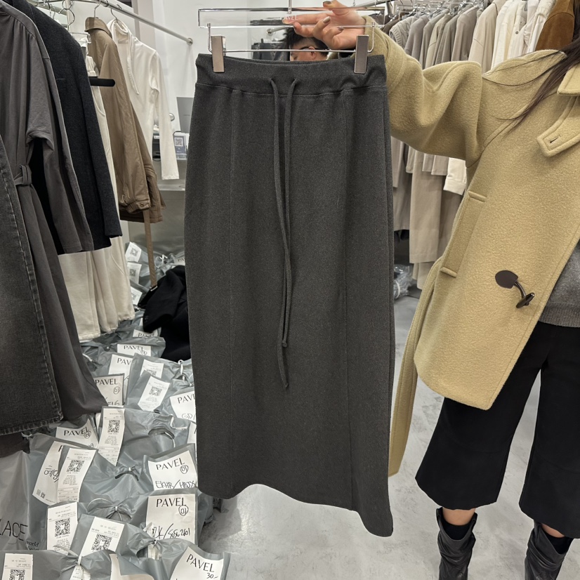 PAVEL東大門㊣實拍女裝新款時尚休閑真品25秋冬職業長裙羊毛PAVEL長裙圖色3