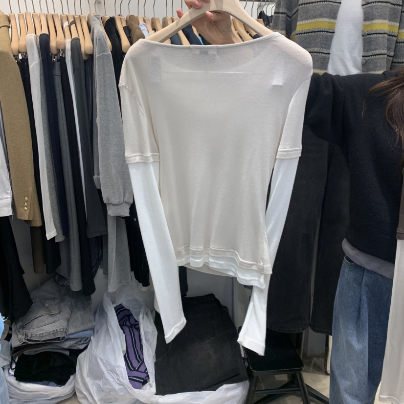 ORRD韓國代購㊣女裝新品休閑真品推薦25秋冬時尚長袖T恤羊毛ORRD長袖T恤