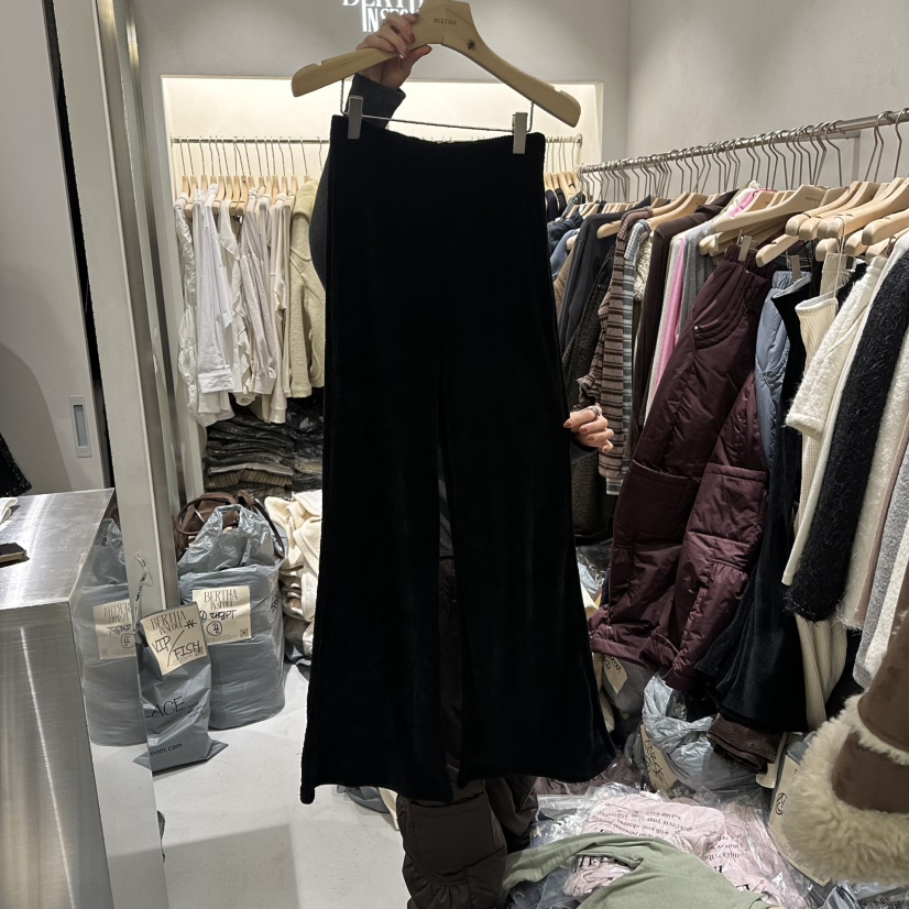 BERTHA東大門㊣代購女士新品真品推薦時尚熱賣休閑褲燈芯絨BERTHA休閑褲圖色3黑色
