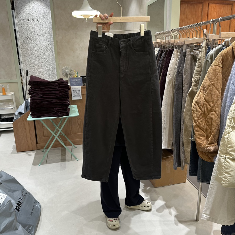 DELI JENNY東大門㊣代購女士新款真品25秋冬時尚休閑褲拉絨DELI JENNY休閑褲圖色3