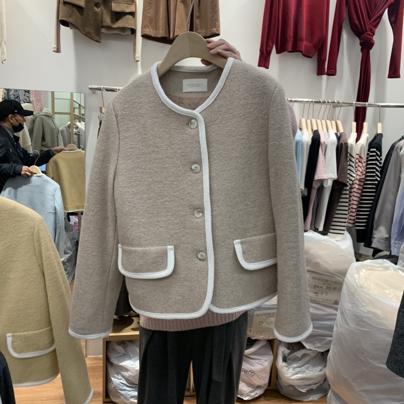 MADEMOISELL東大門㊣代購女裝新款人氣推薦25秋冬時尚職業夾克MADEMOISELL夾克圖色2