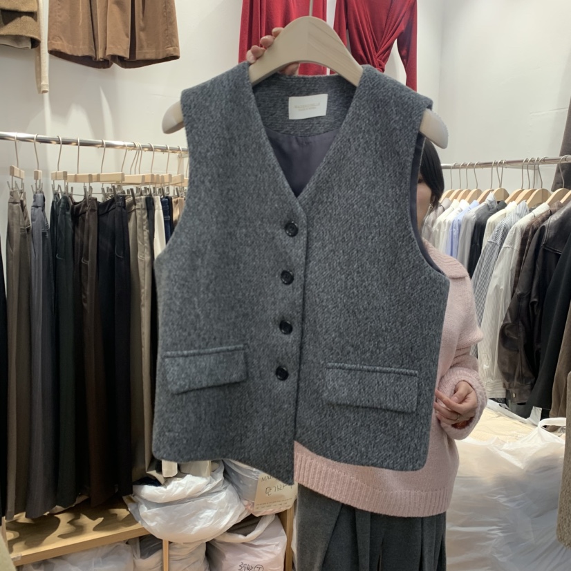 MADEMOISELL東大門㊣直郵女裝新品推薦熱賣25秋冬休閑時尚馬甲MADEMOISELL馬甲