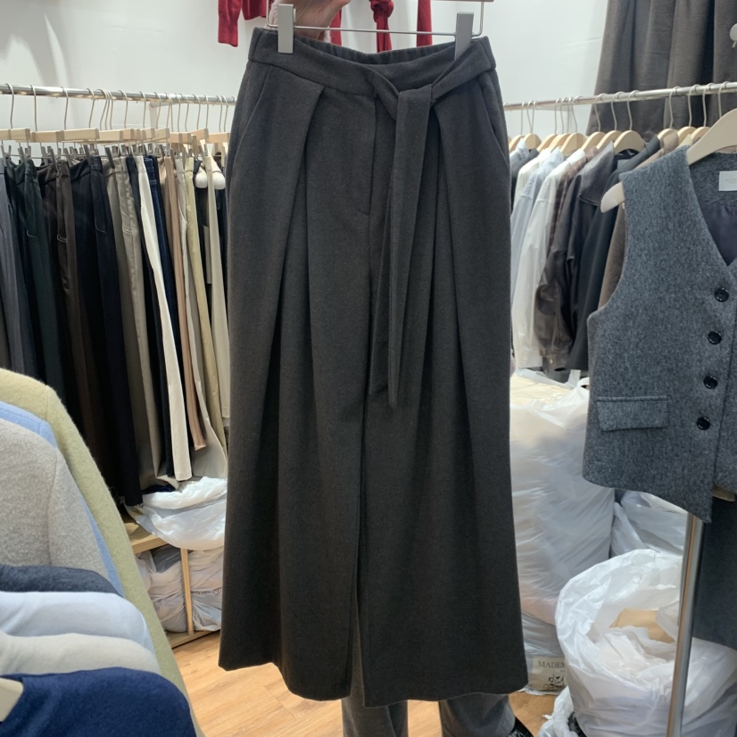 MADEMOISELL東大門㊣代購女士新款職業休閑熱賣25秋冬休閑褲腰帶MADEMOISELL休閑褲圖色2