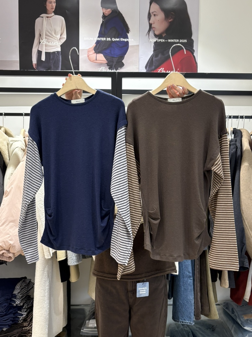 BRUNI/RICOTTA東大門㊣代購女裝新品推薦25秋冬人氣長袖T恤BRUNI/RICOTTA長袖T恤