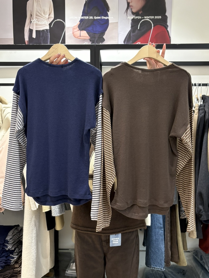 BRUNI/RICOTTA東大門㊣代購女裝新品推薦25秋冬人氣長袖T恤BRUNI/RICOTTA長袖T恤