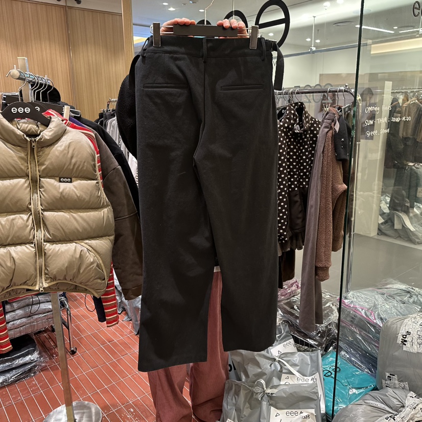 E/E/E東大門㊣代購女士新款人氣25秋冬休閑時尚休閑褲腰帶E/E/E休閑褲