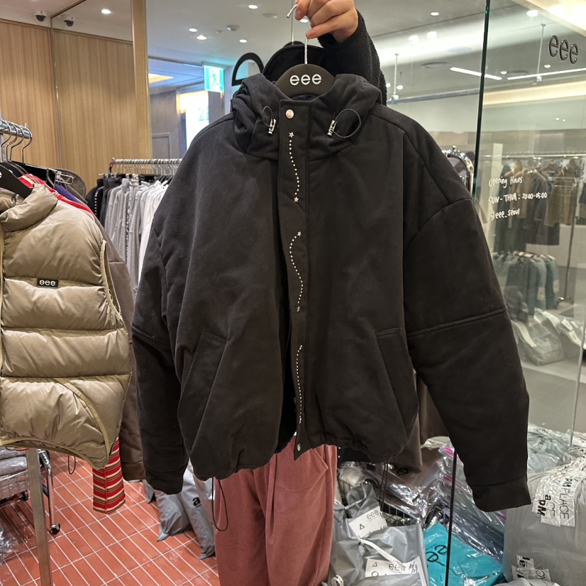 E/E/E韓國直郵㊣女裝新款真品職業休閑時尚熱賣人氣夾克兜帽E/E/E夾克圖色2