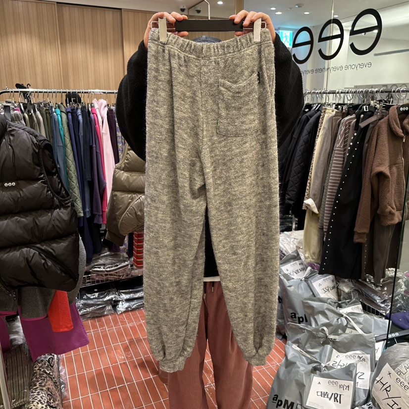 E/E/E韓國代購㊣女士新品職業25秋冬休閑時尚真品休閑褲毛圈E/E/E休閑褲