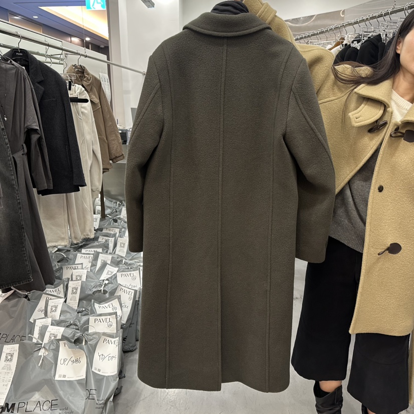 PAVEL東大門㊣直郵女裝新款休閑時尚真品推薦職業中長款大衣PAVEL中長款大衣