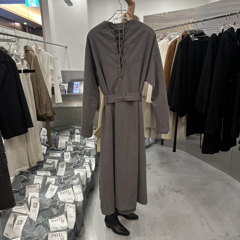 PAVEL東大門㊣直郵女士新品職業休閑人氣連衣裙含腰帶水洗高領PAVEL連衣裙