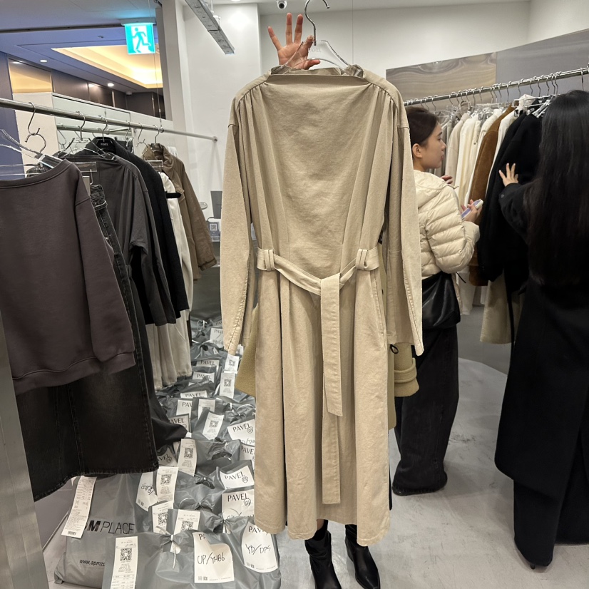 PAVEL東大門㊣直郵女士新品職業休閑人氣連衣裙含腰帶水洗高領PAVEL連衣裙