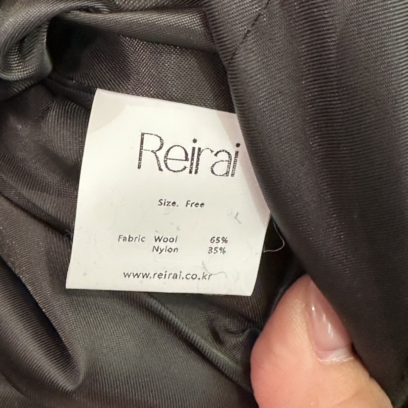 REIRAI韓國代購㊣女裝新款職業熱賣人氣短款大衣含腰帶羊毛Reirai短款大衣
