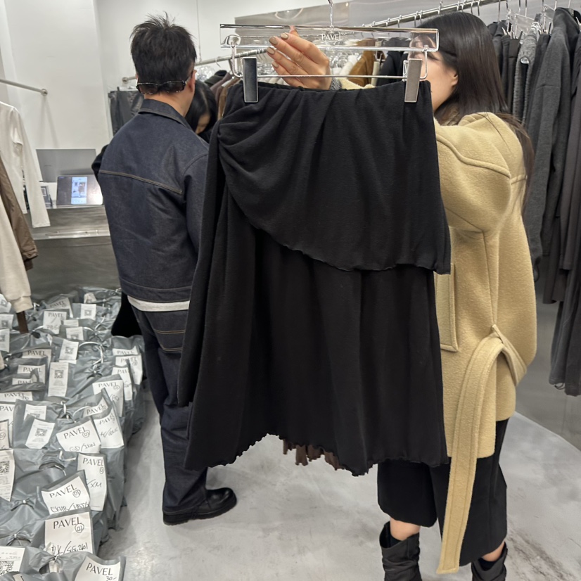 PAVEL東大門㊣直郵女裝新款職業熱賣推薦人氣長裙羊毛披肩透明PAVEL長裙圖色3