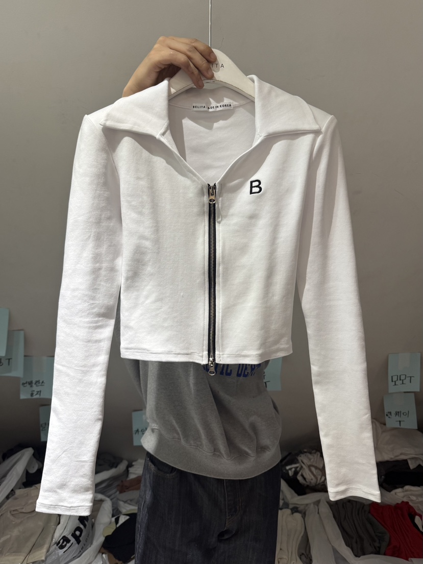 BELITA-L東大門㊣實拍女裝新款休閑時尚真品長袖T恤V領拉鏈BELITA-L長袖T恤