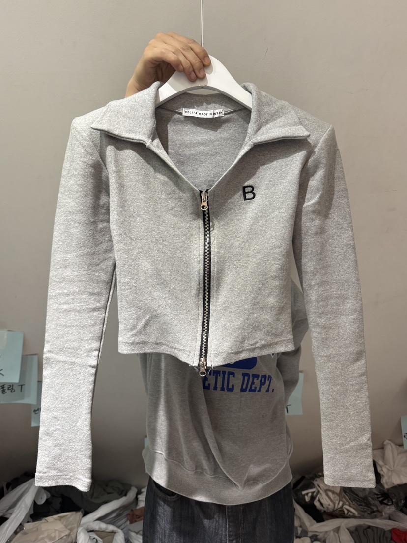 BELITA-L東大門㊣實拍女裝新款休閑時尚真品長袖T恤V領拉鏈BELITA-L長袖T恤圖色2