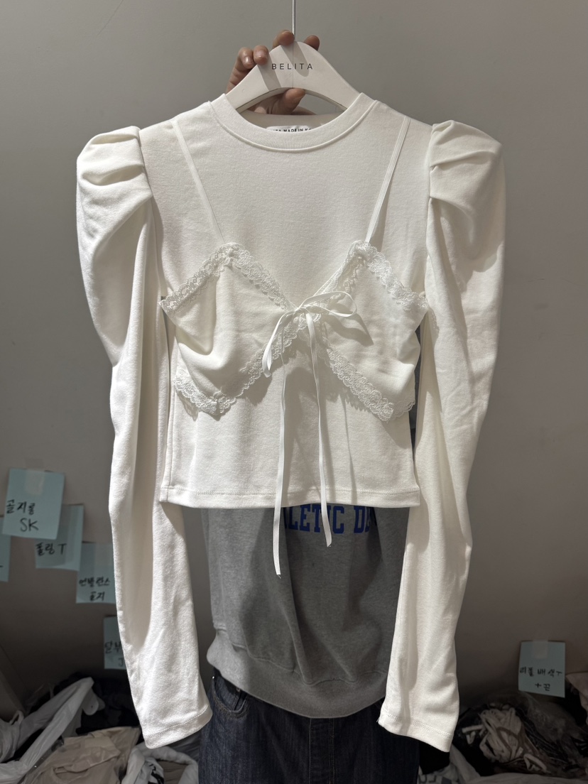 BELITA-L東大門㊣直郵女裝新品人氣真品25秋冬長袖T恤假兩件BELITA-L長袖T恤