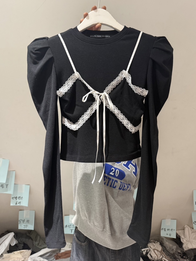 BELITA-L東大門㊣直郵女裝新品人氣真品25秋冬長袖T恤假兩件BELITA-L長袖T恤圖色4