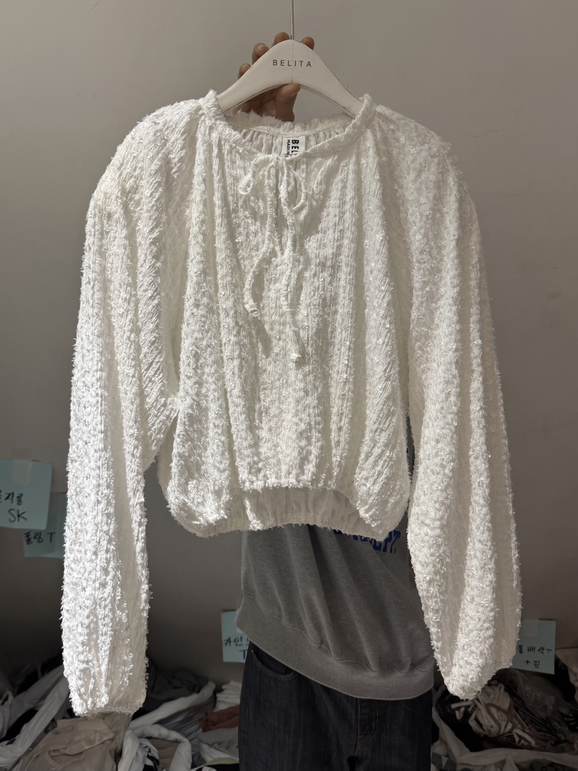 BELITA-L韓國直郵㊣女士新品熱賣人氣職業襯衫蕾絲衫中長款BELITA-L襯衫/蕾絲衫