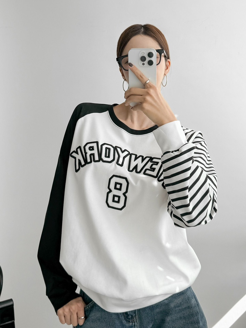 IAAN東大門㊣代購女裝新款25秋冬休閑人氣時尚真品職業長袖T恤iaAn長袖T恤