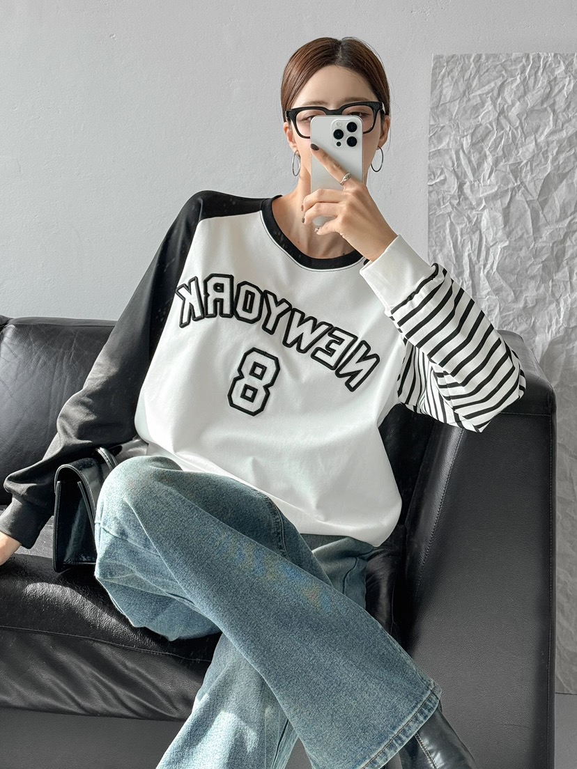 IAAN東大門㊣代購女裝新款25秋冬休閑人氣時尚真品職業長袖T恤iaAn長袖T恤