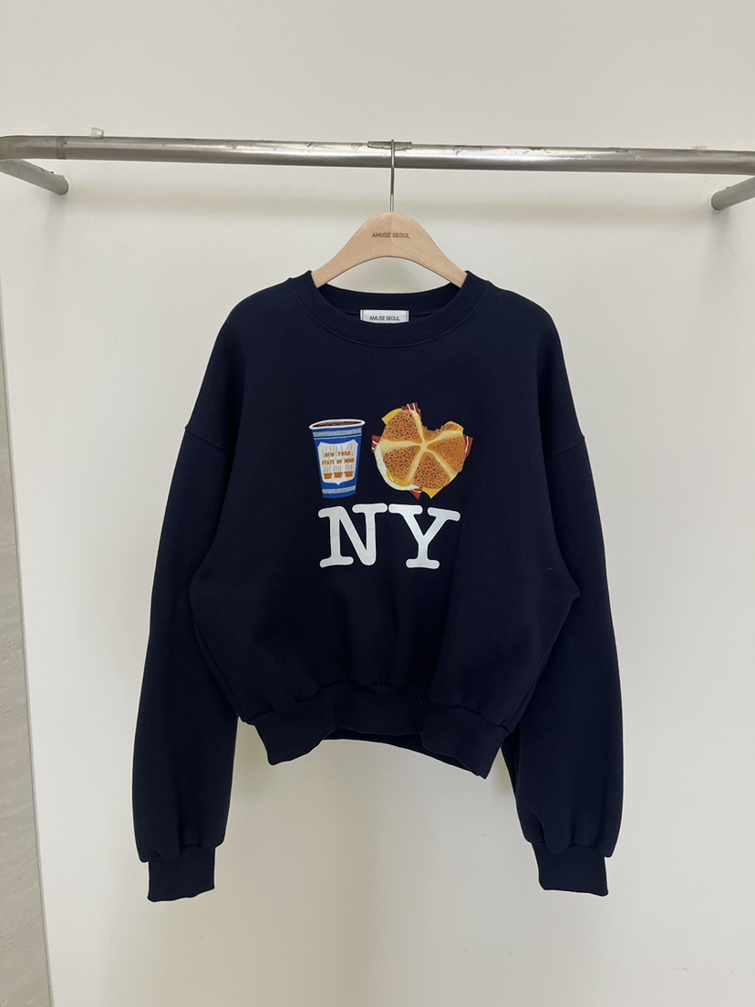 AMUSE SEOUL東大門㊣實拍女裝新品人氣25秋冬熱賣衛衣加絨AMUSE SEOUL衛衣圖色3